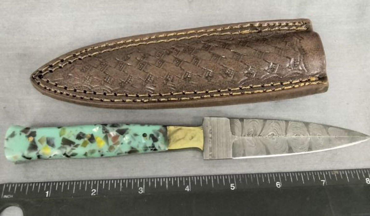 Damascus Dagger Knife 8.5" w/Sheath