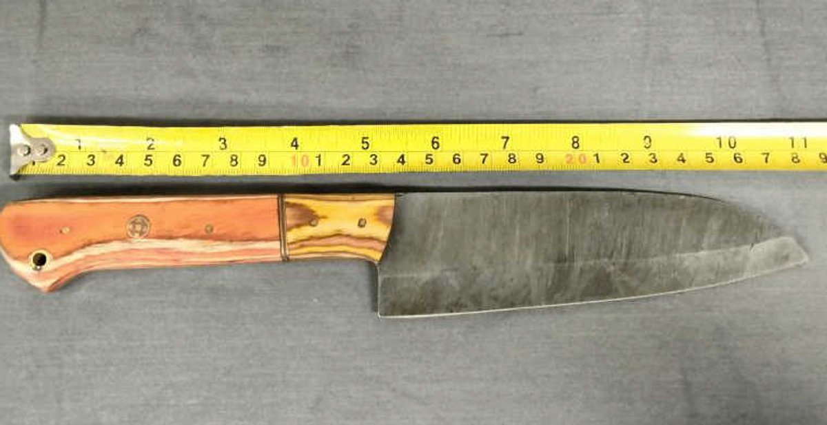 Damascus Knife 11" Orange, Yellow & Tan Handle