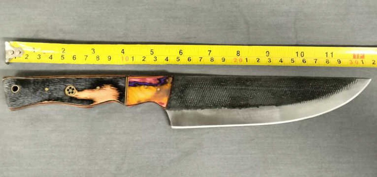 Knife 12.5" Orange, Yellow & Red Handle