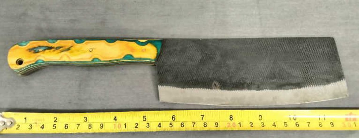 Cleaver 12" Blue & Yellow Handle