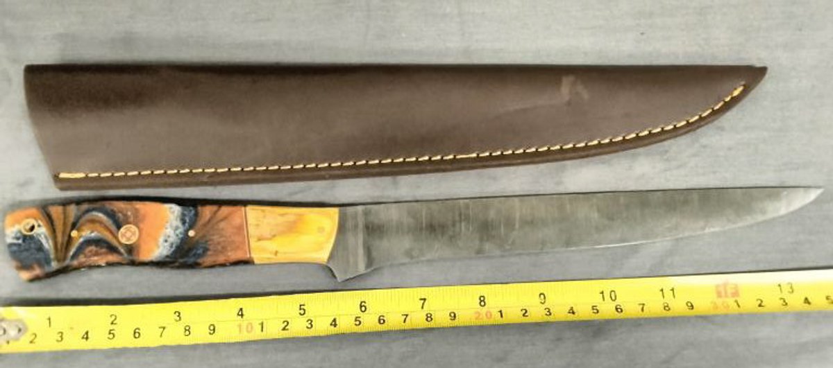Damascus Knife 14" w/Sheath