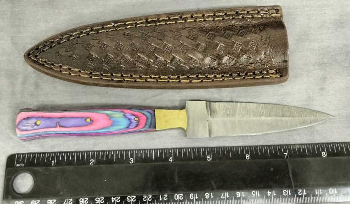 Damascus Dagger Knife 8.5" w/Sheath