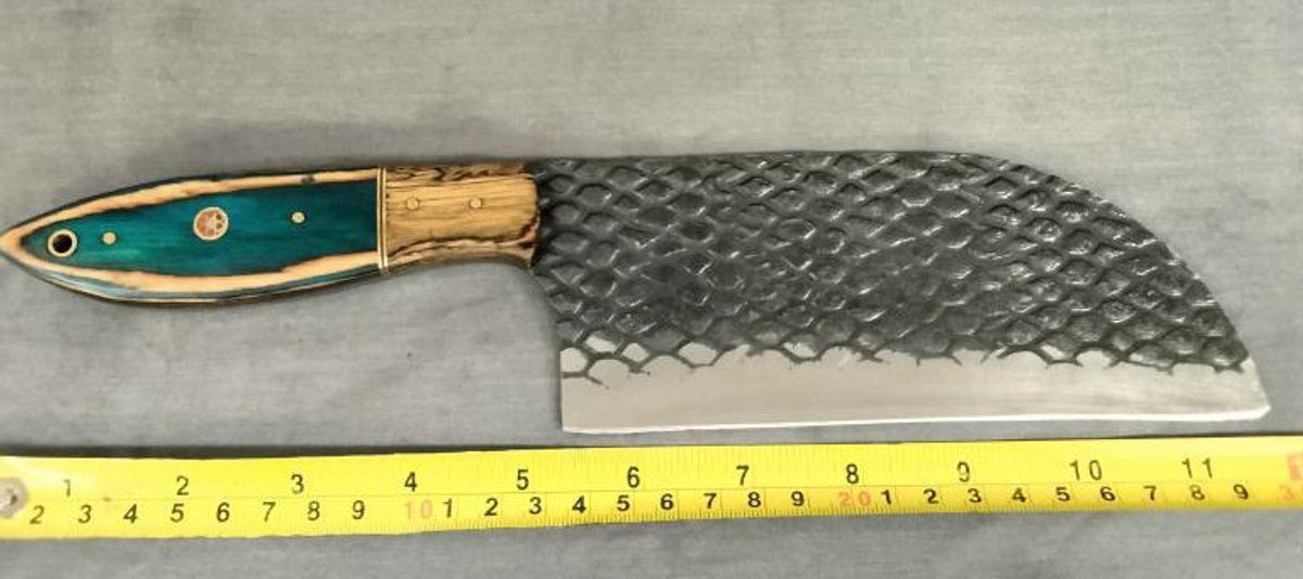 Cleaver 12" Blue & Tan Handle