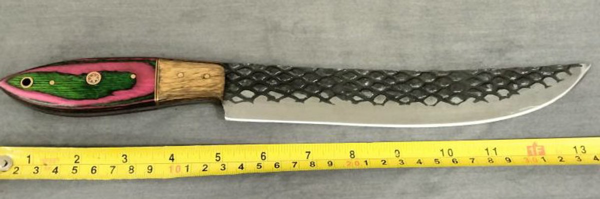 Knife 14" Pink & Green Handle