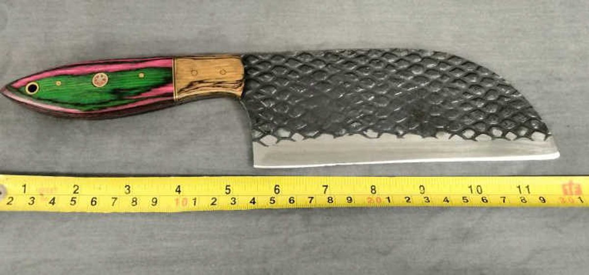 Cleaver 12" Pink & Green Handle