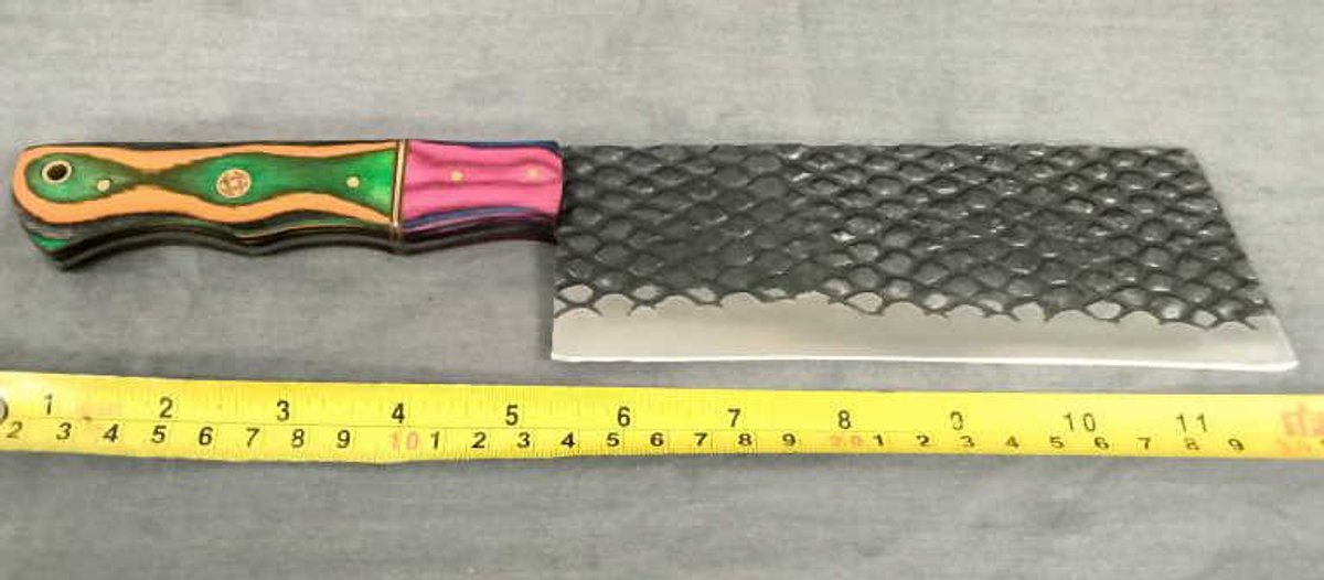 Cleaver 12" Pink, Blue, Green & Orange Handle