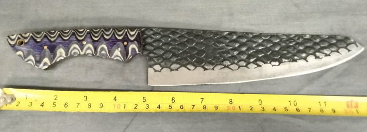 Knife 13" Purple & Tan Handle
