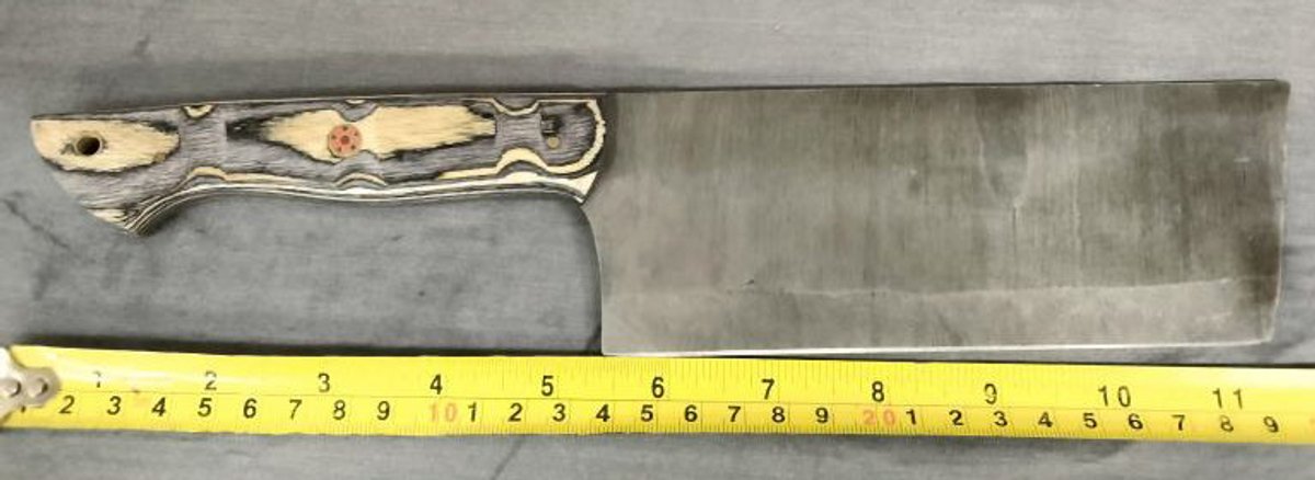 Damascus Cleaver 12" Black & Tan Handle