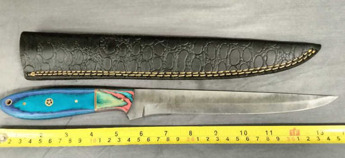 Damascus Knife 14" w/Sheath
