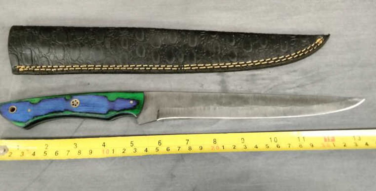 Damascus Knife 14" w/Sheath