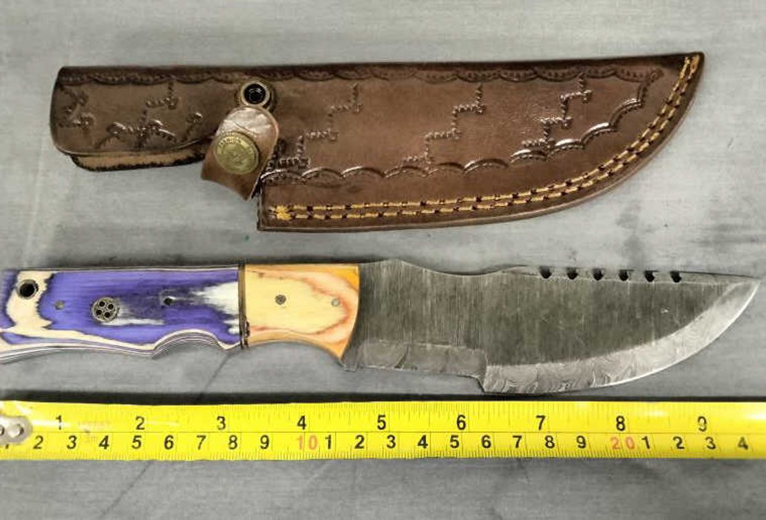 Damascus Tracker Hunting Knife 10" w/Sheath