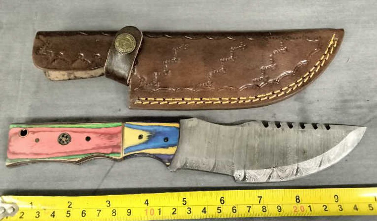 Damascus Tracker Hunting Knife 10" w/Sheath