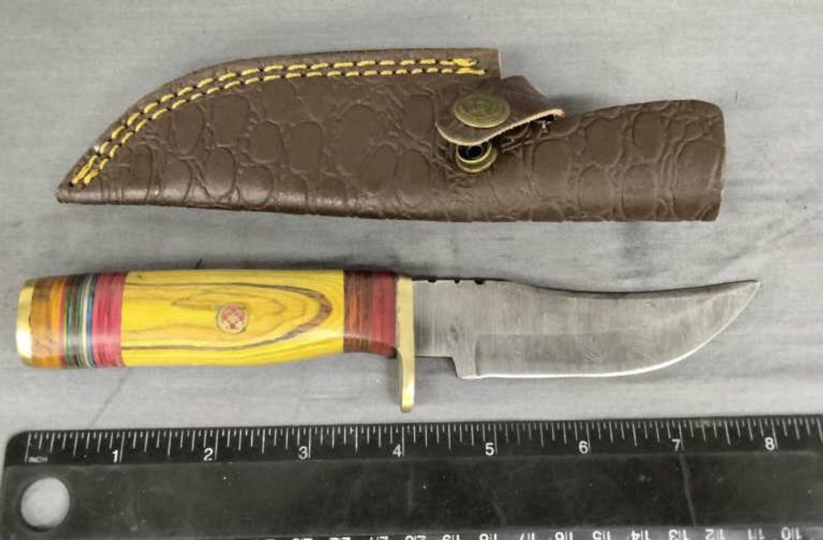 Damascus Hunting Knife 8.25" w/Sheath