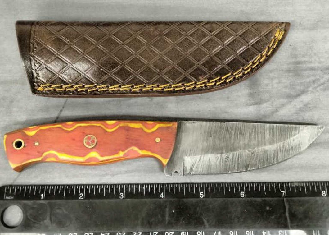 Damascus Hunting Knife 8" w/Sheath