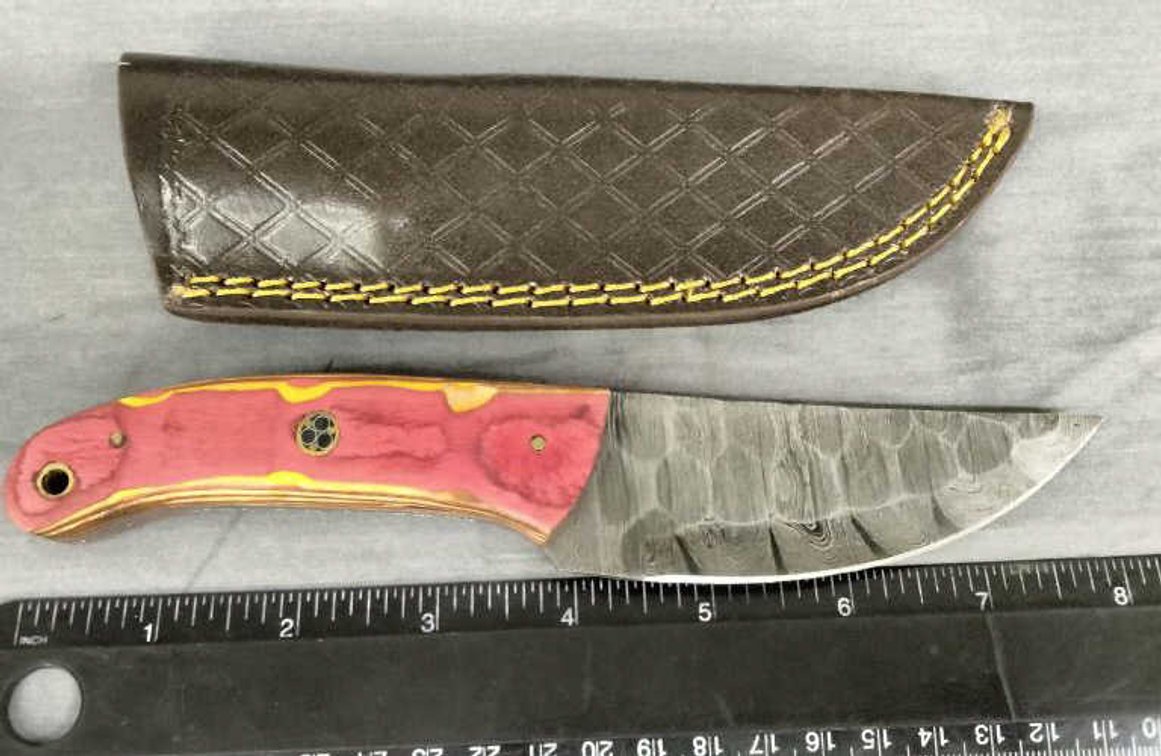 Damascus Hunting Knife 8" w/Sheath