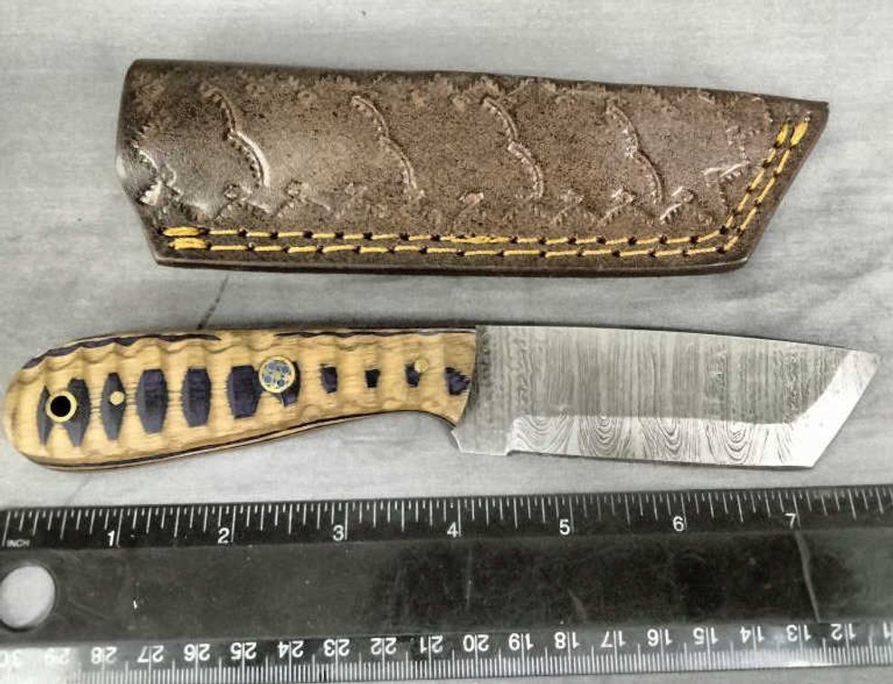 Damascus Hunting Knife 8" w/Sheath