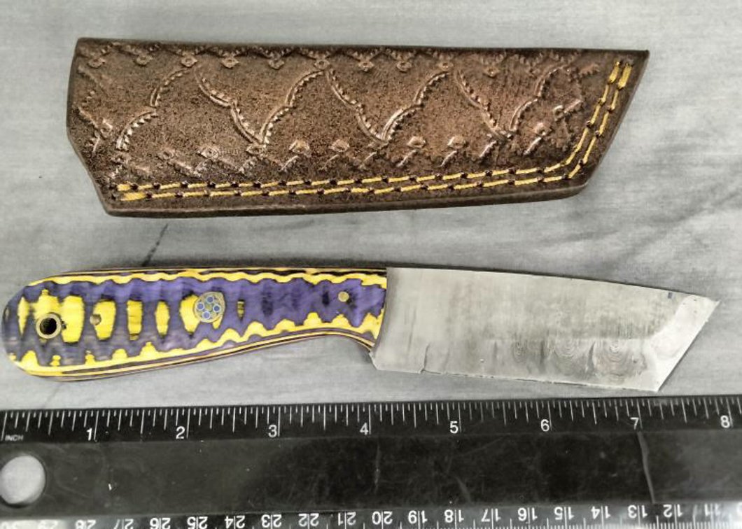 Damascus Hunting Knife 8" w/Sheath