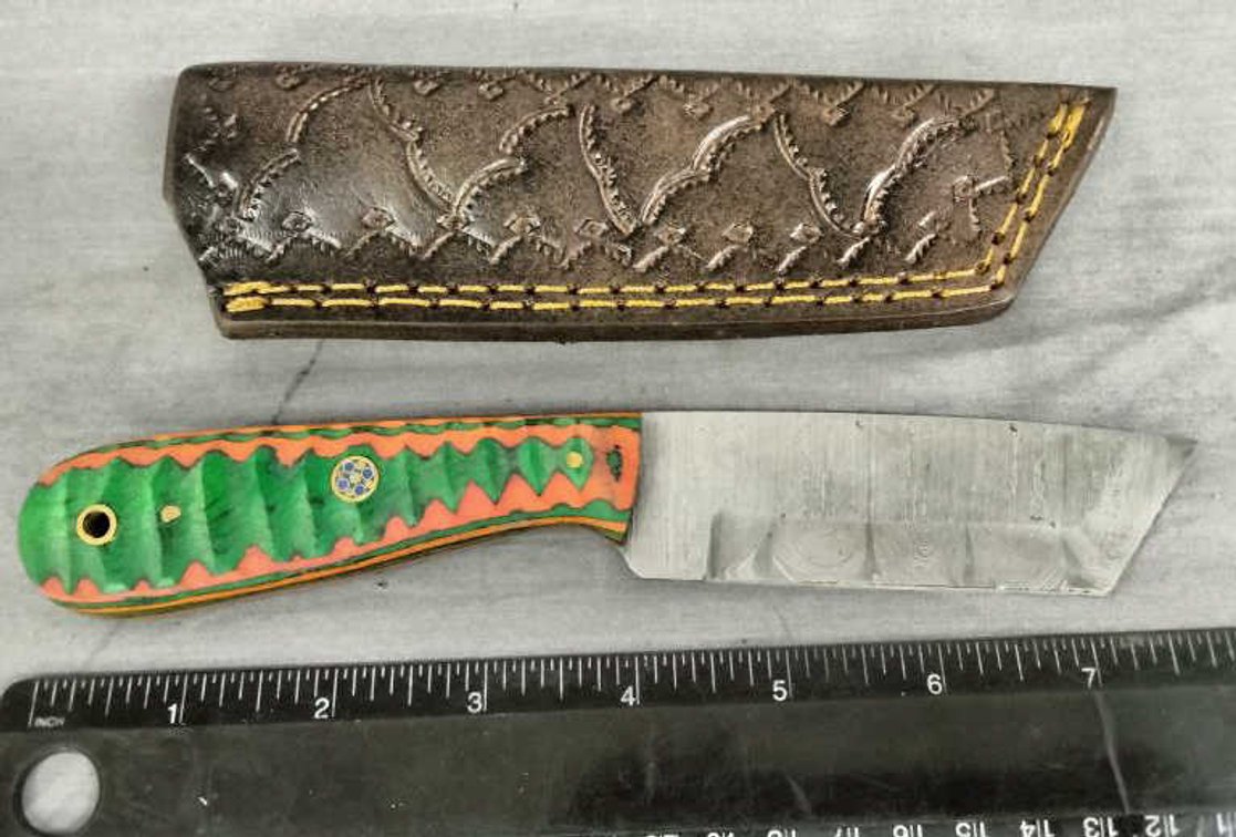 Damascus Hunting Knife 8" w/Sheath