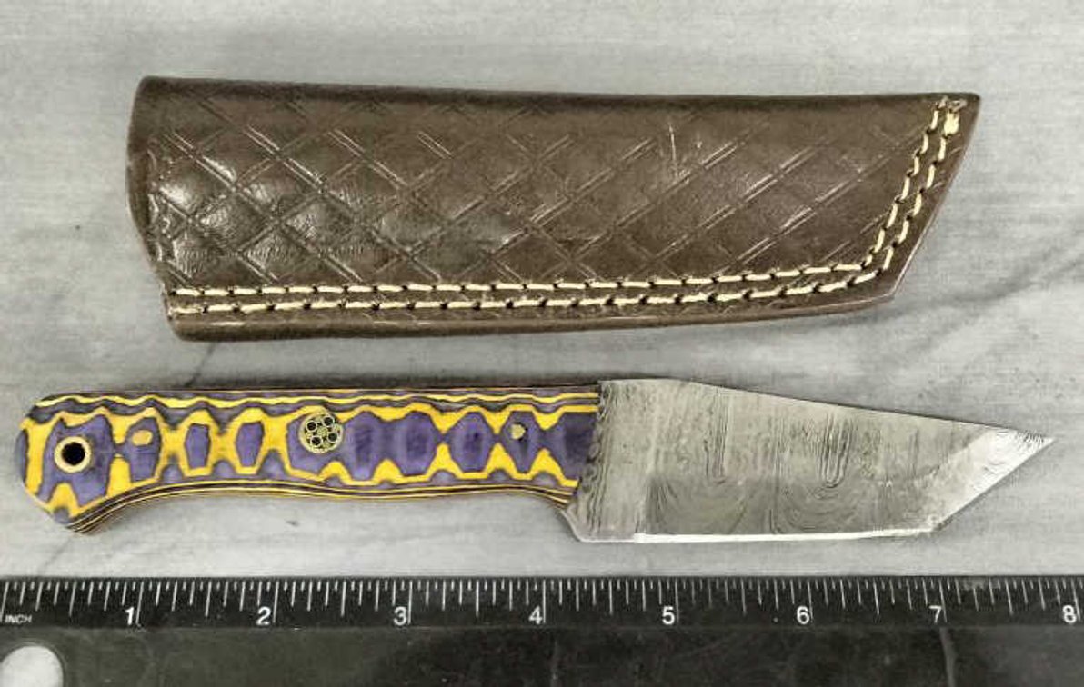Damascus Hunting Knife 8" w/Sheath