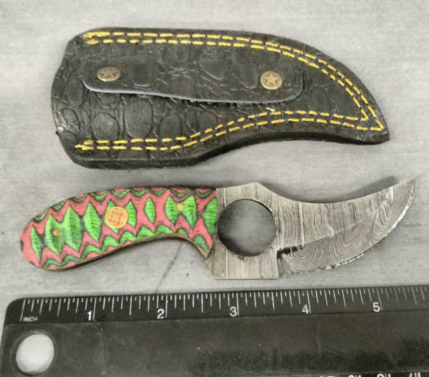 Damascus Skinner Knife 6" w/Sheath