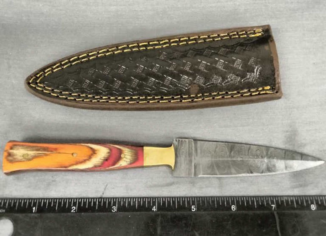 Damascus Dagger Knife 8.5" w/Sheath
