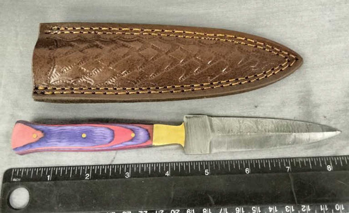 Damascus Dagger Knife 8.25" w/Sheath