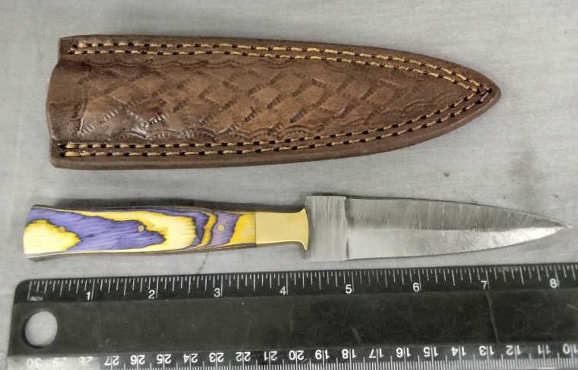 Damascus Dagger Knife 8.5" w/Sheath