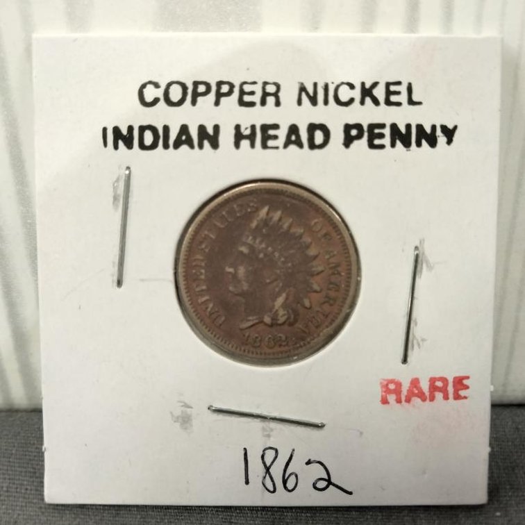 1862 Copper Nickel Indian Head Penny