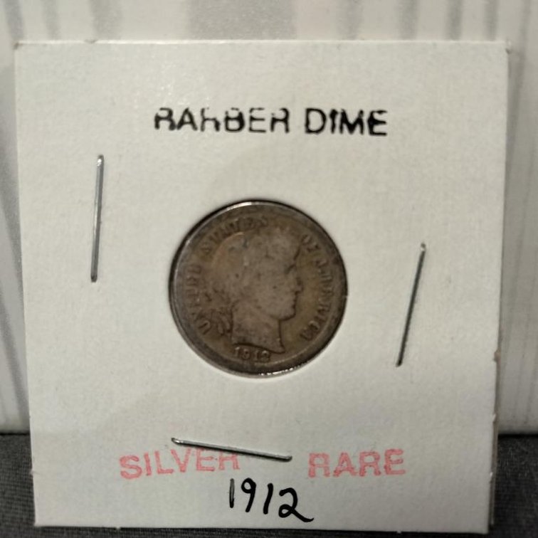 1912 Silver Barber Dime