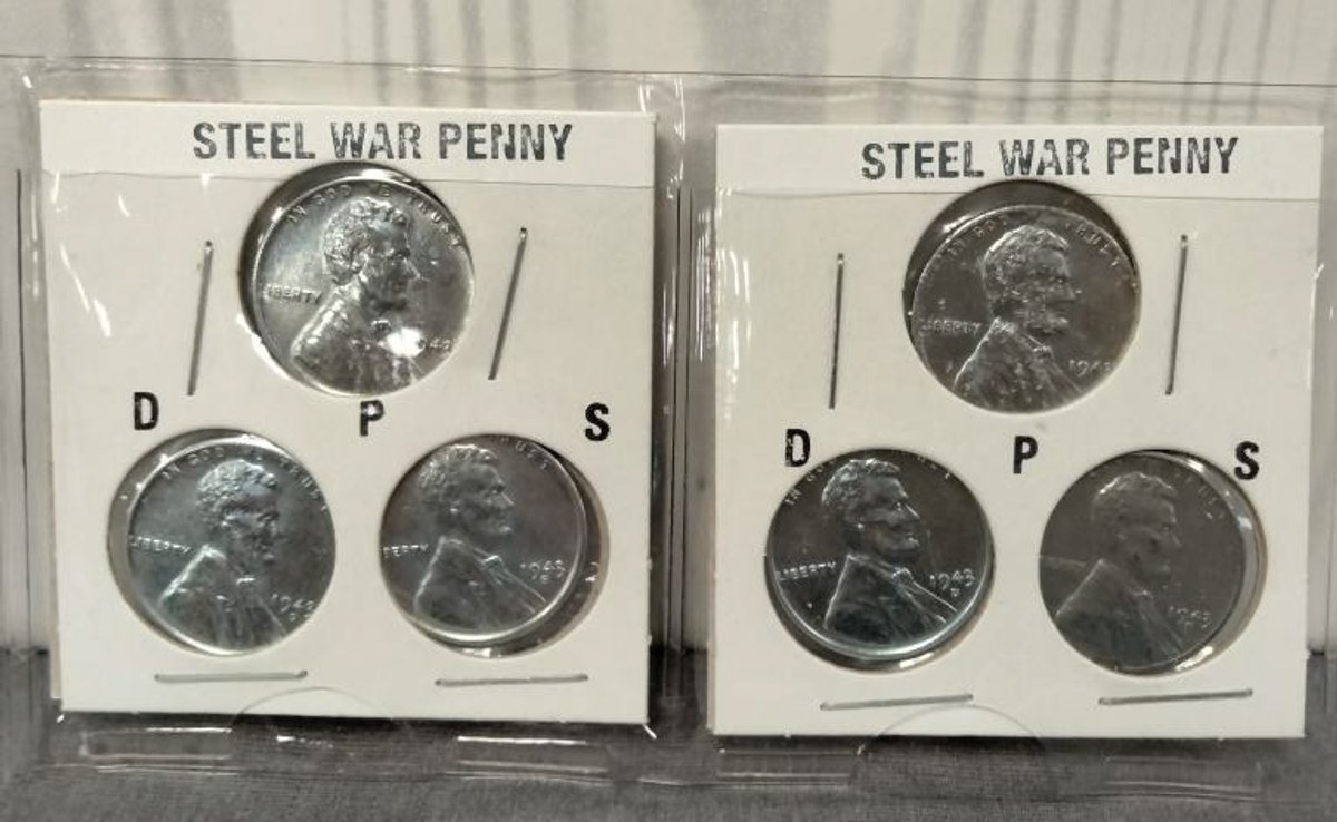 (6) 1943 Steel War Cents D-P-S
