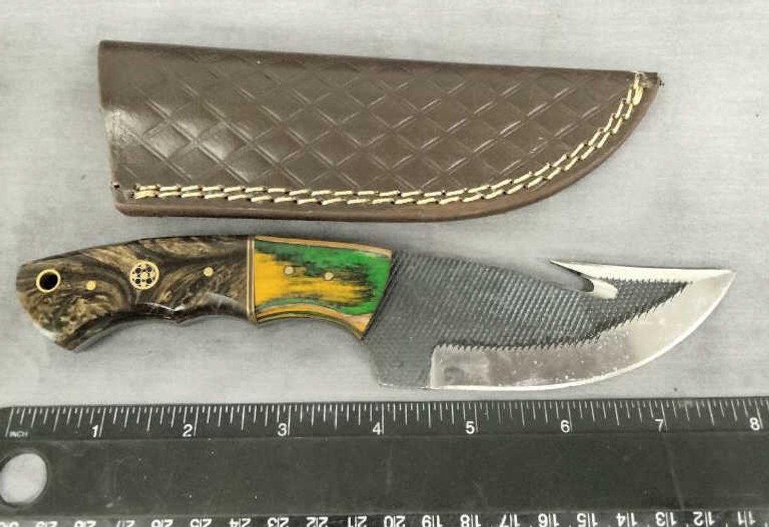 Gut Hook Knife 8" w/Sheath