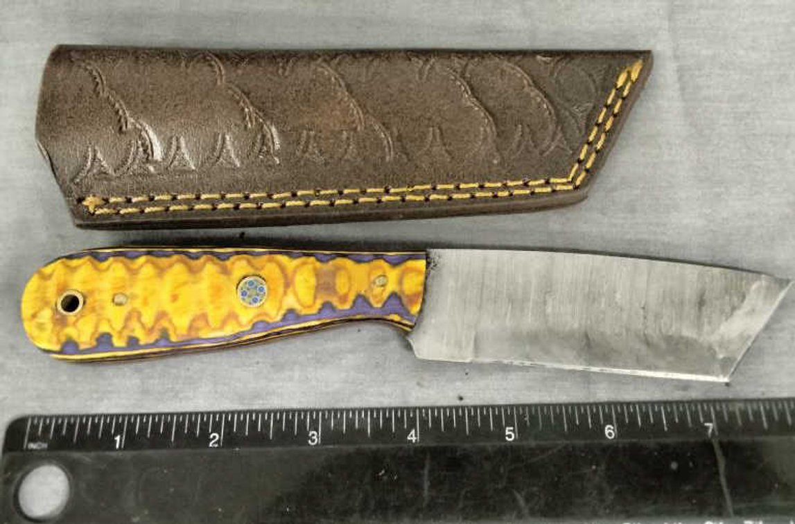 Damascus Hunting Knife 8" w/Sheath