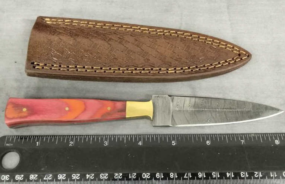 Damascus Dagger Knife 8.5" w/Sheath