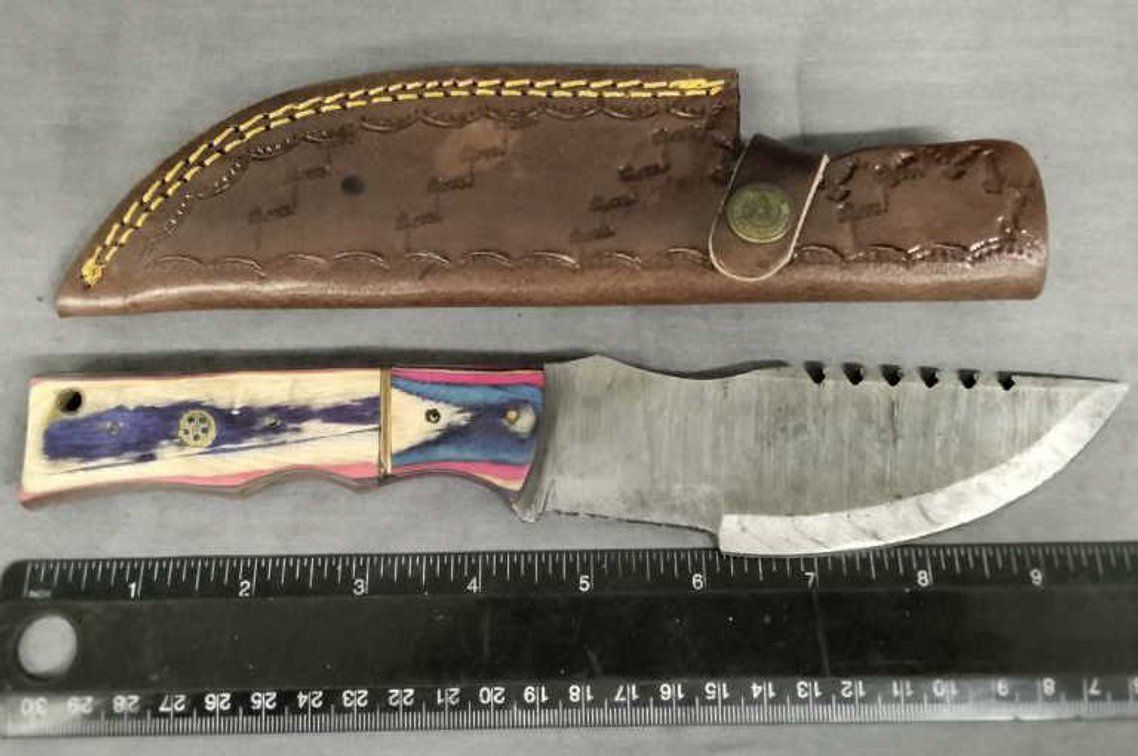 Damascus Tracker Hunting Knife 10" w/Sheath