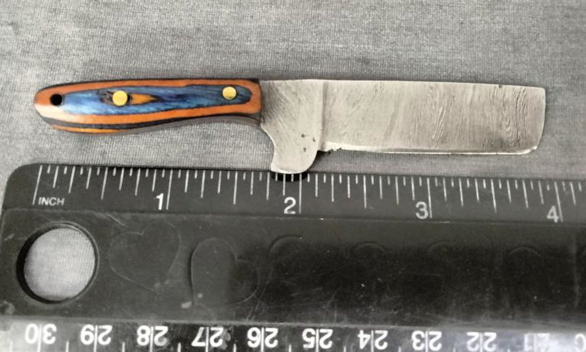 Miniature Damascus Knife 4"