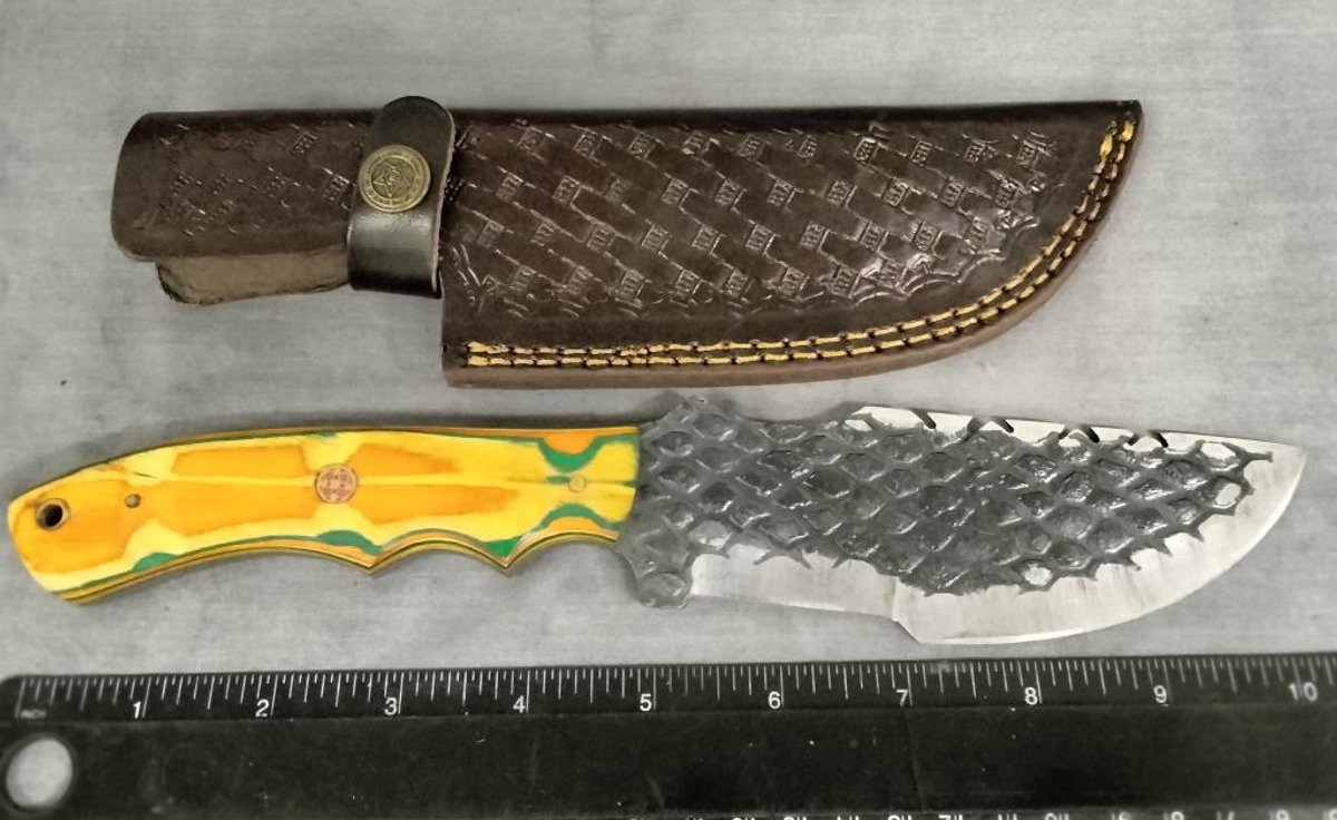 Damascus Tracker Hunting Knife 10" w/Sheath