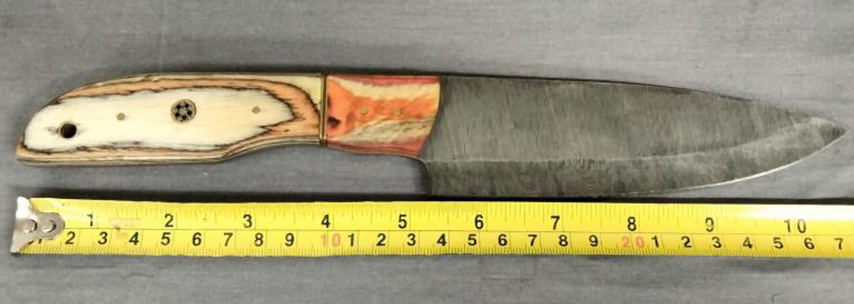 Damascus 11" Orange & Tan Handle