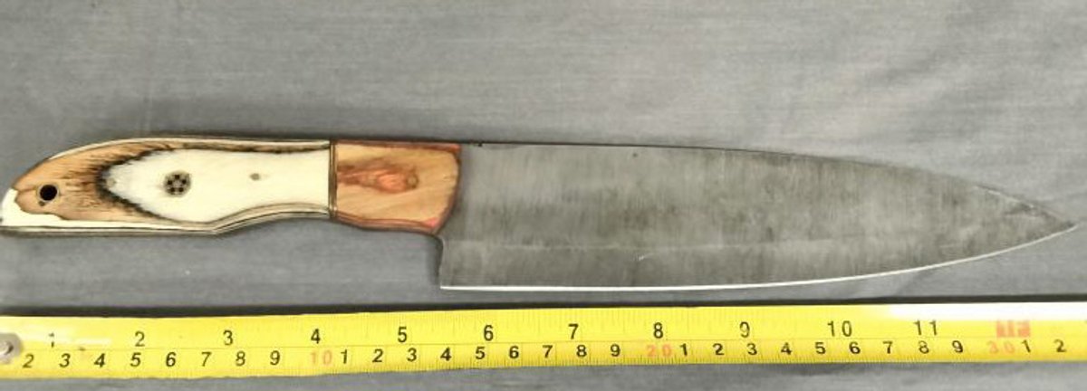 Damascus 13" Orange & Tan Handle