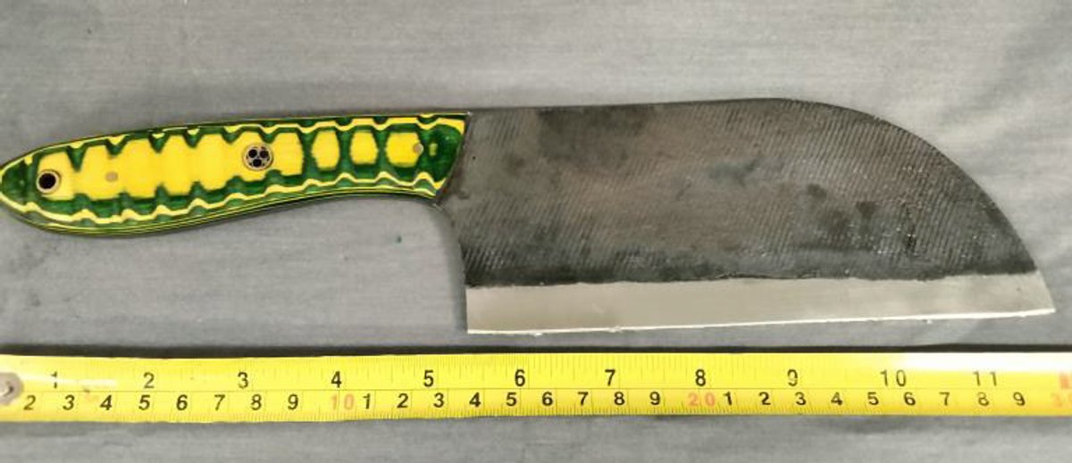 Cleaver 12" Yellow & Green Handle