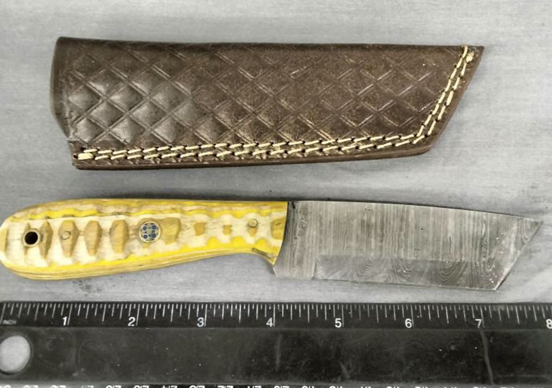 Damascus Hunting Knife 8" w/Sheath
