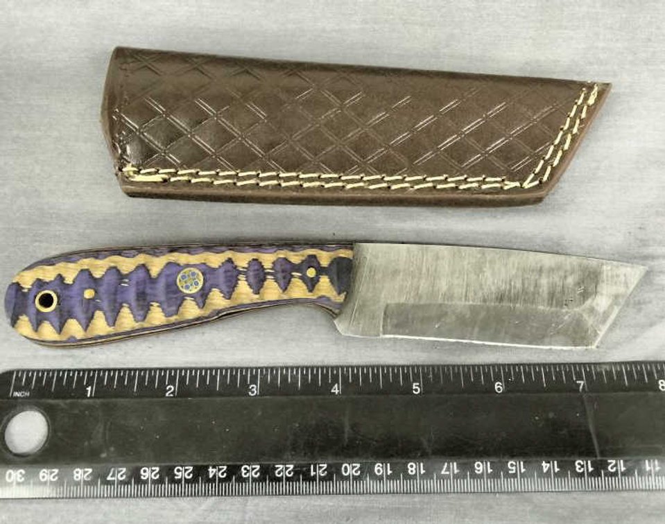 Damascus Hunting Knife 8" w/Sheath