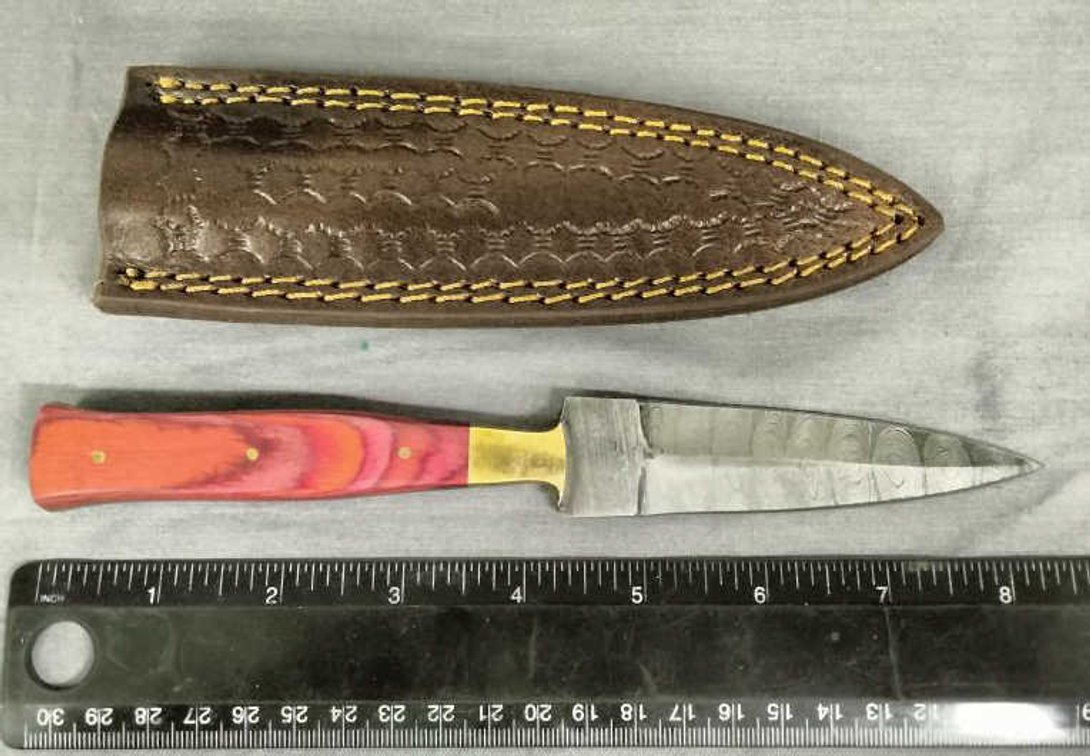 Damascus Dagger Knife 8.5" w/Sheath