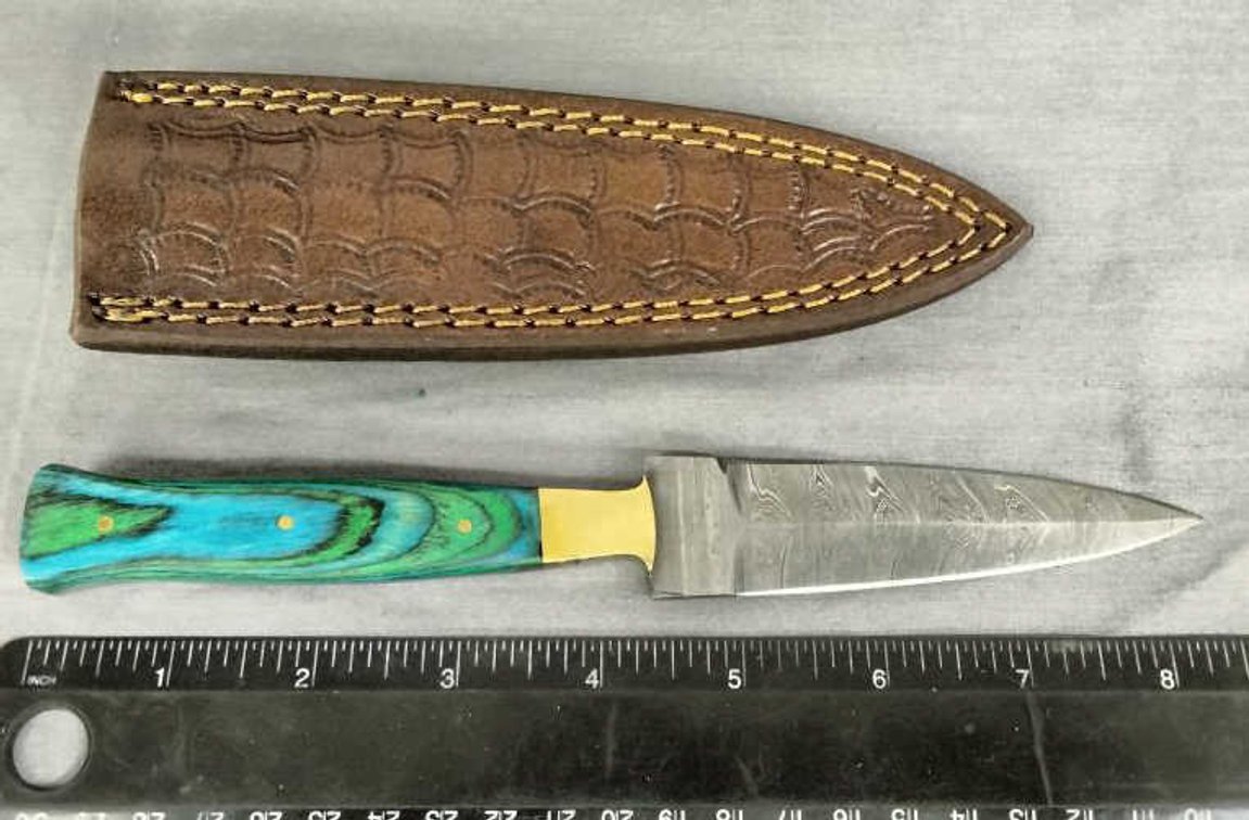 Damascus Dagger Knife 8.5" w/Sheath