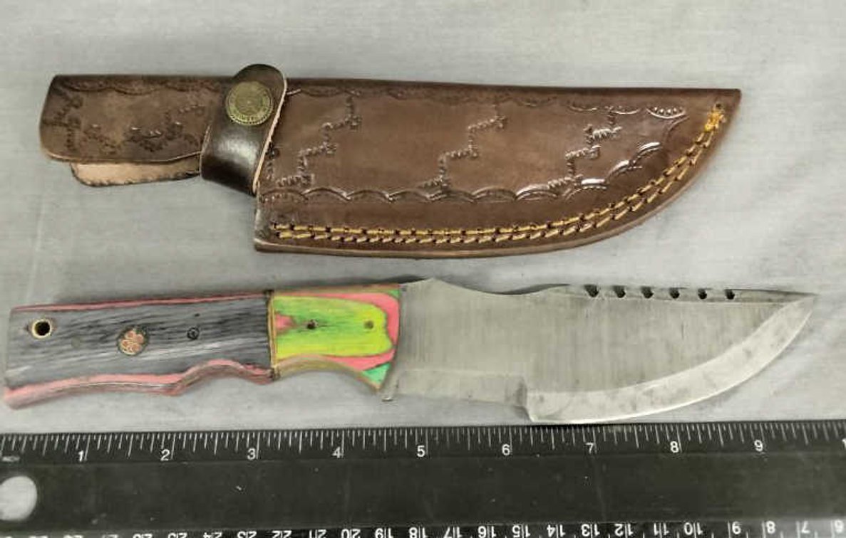Damascus Tracker Hunting Knife 10" w/Sheath
