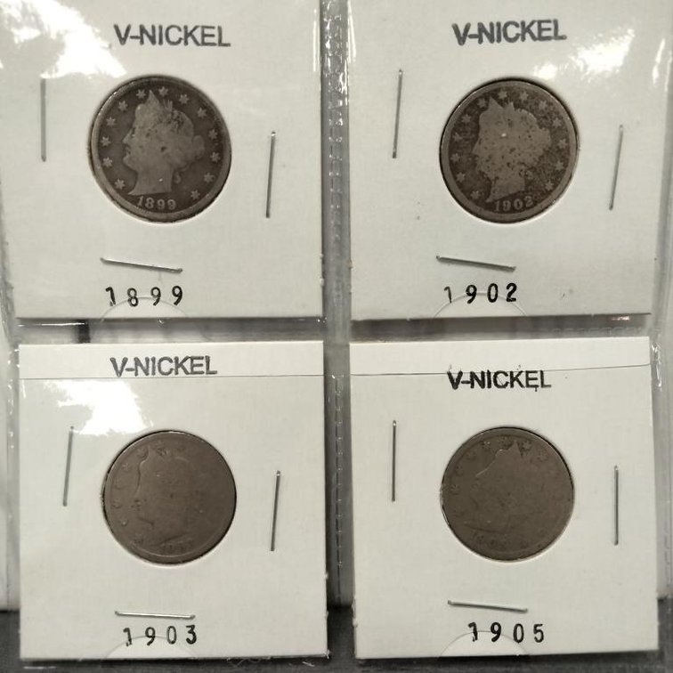 (4) Victory "V" Nickels