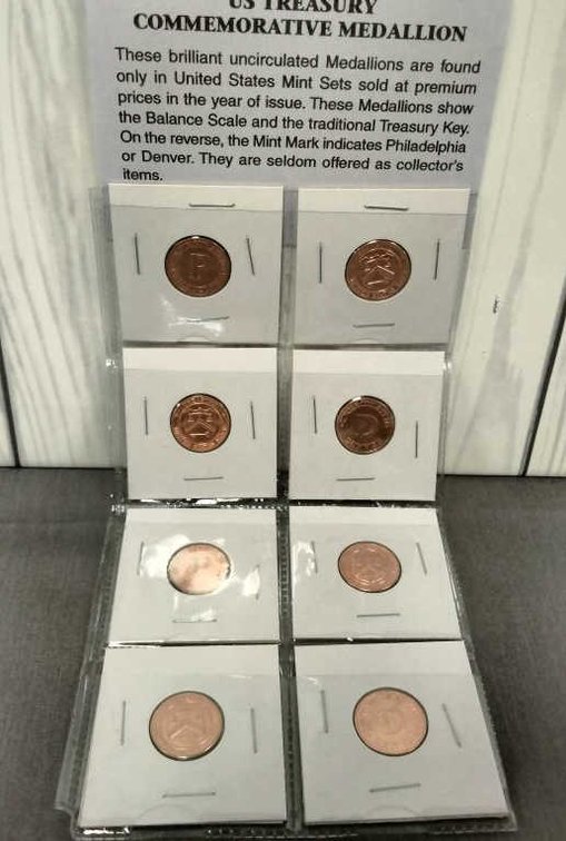 (8) US Treasury Commemorative Medallions