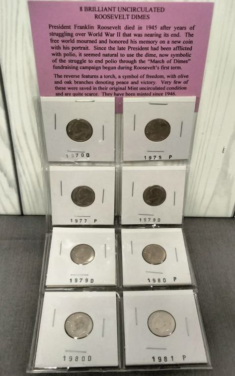 (8) Uncirculated Roosevelt Dimes
