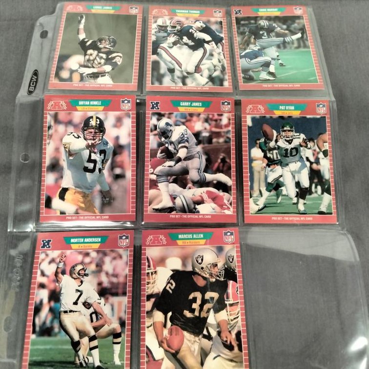 (8) 1989 NFL Pro Set Cards