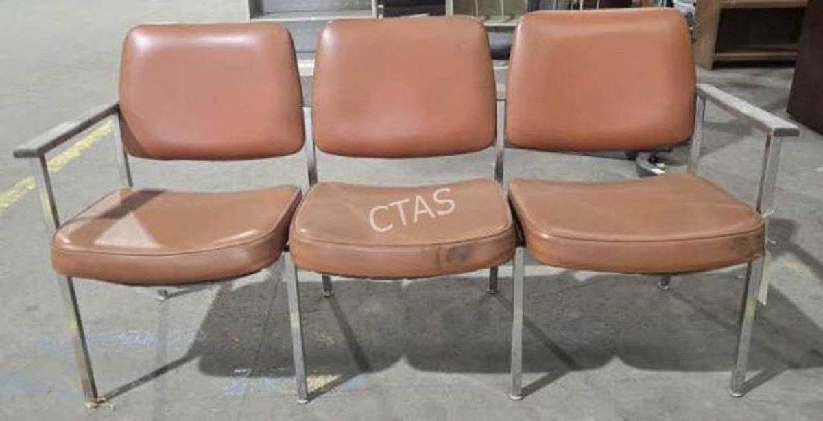 Vintage 3-Seat Office Reception Bench