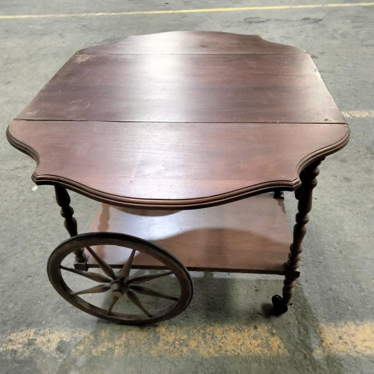 Wooden Drop Leaf Tea/Beverage Cart